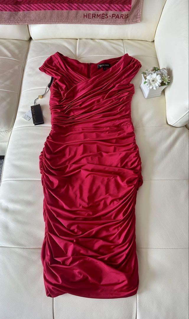 TADASHI SHOJI レッド ラッフルドレス サイズ4 新品未使用タグ付