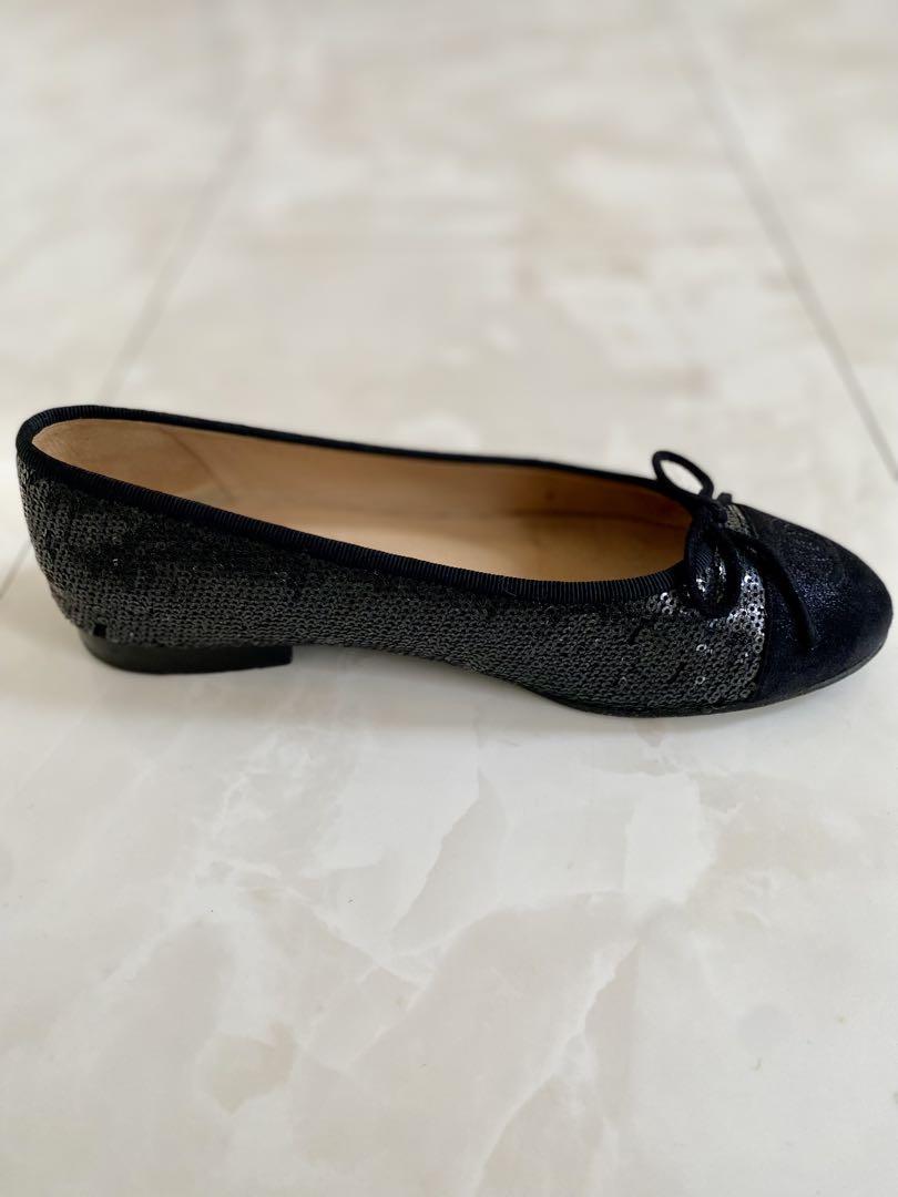 美品 CHANEL スパンコール バレエシューズ 36.5 バレリーナ シャネル