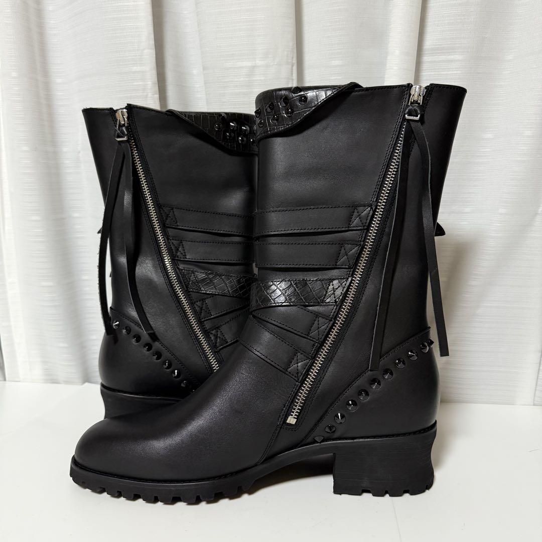 ⭐️新品未使用⭐️　CIVARIZE　クロコ型押し　スパイクスタッズ　ワークブーツ