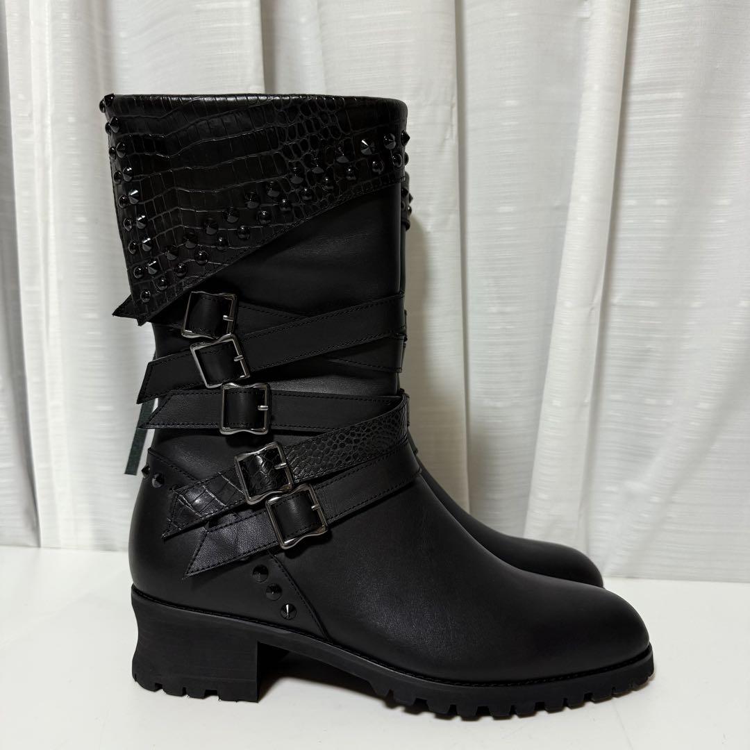 ⭐️新品未使用⭐️　CIVARIZE　クロコ型押し　スパイクスタッズ　ワークブーツ