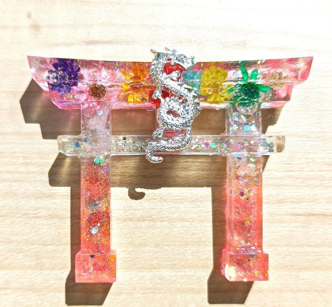 龍の置物 オルゴナイト タイガーアイ 風水 八角 浄化作用 水晶