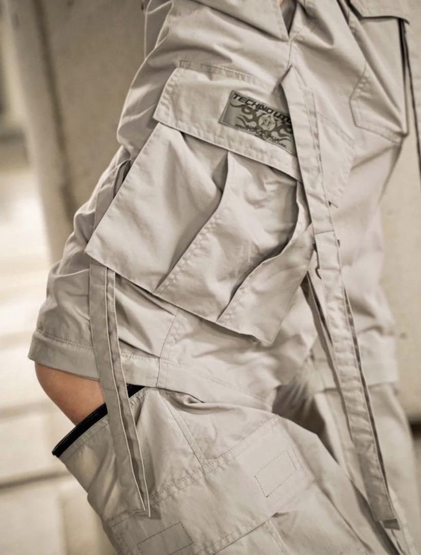 9090 TECHNO cargo pants グレー