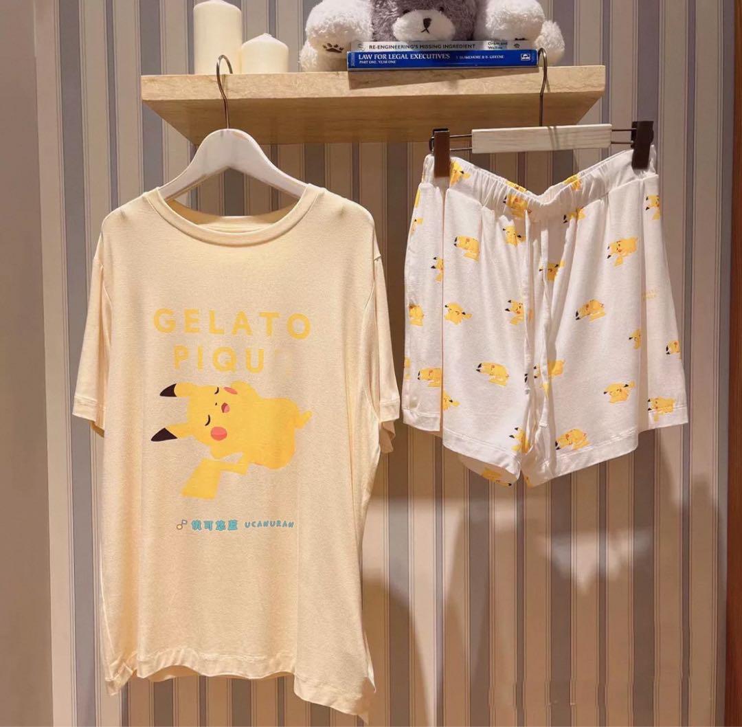 残り1点【新品タグ付き】ポケモンスリープ 半袖　上下 ルームウェア ピカチュウ