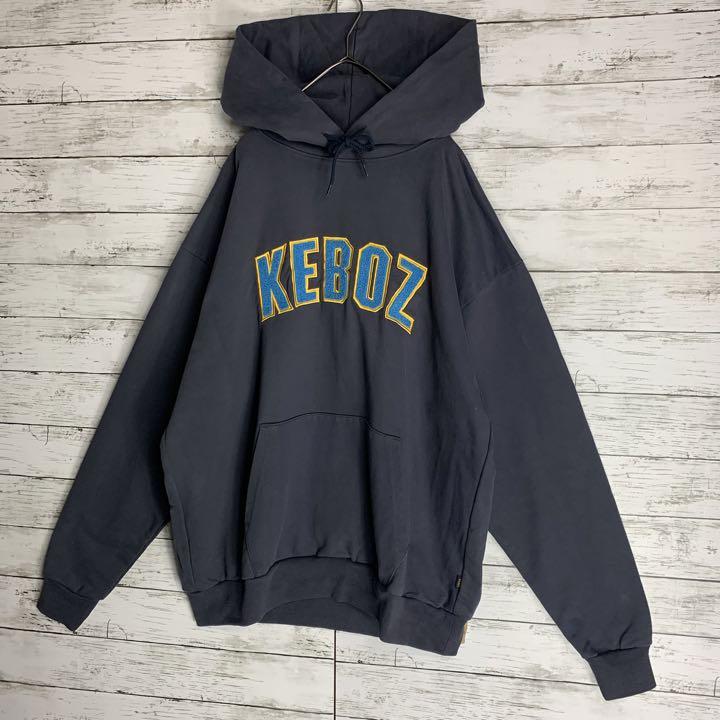 【即完売モデル】keboz パーカー センターパイルロゴ 希少デザイン 入手困難