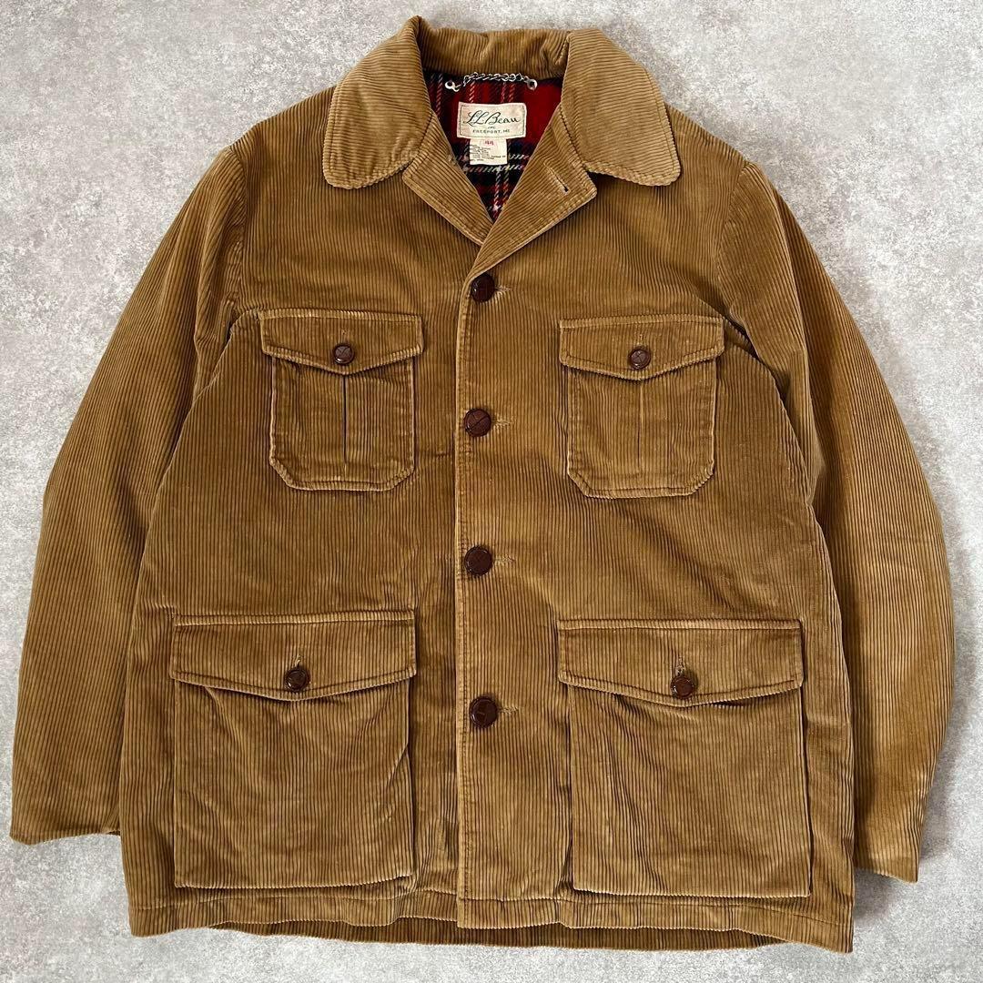 50s〜70sエルエルビーン 筆記体タグ ハンティングジャケット本革くるみボタン