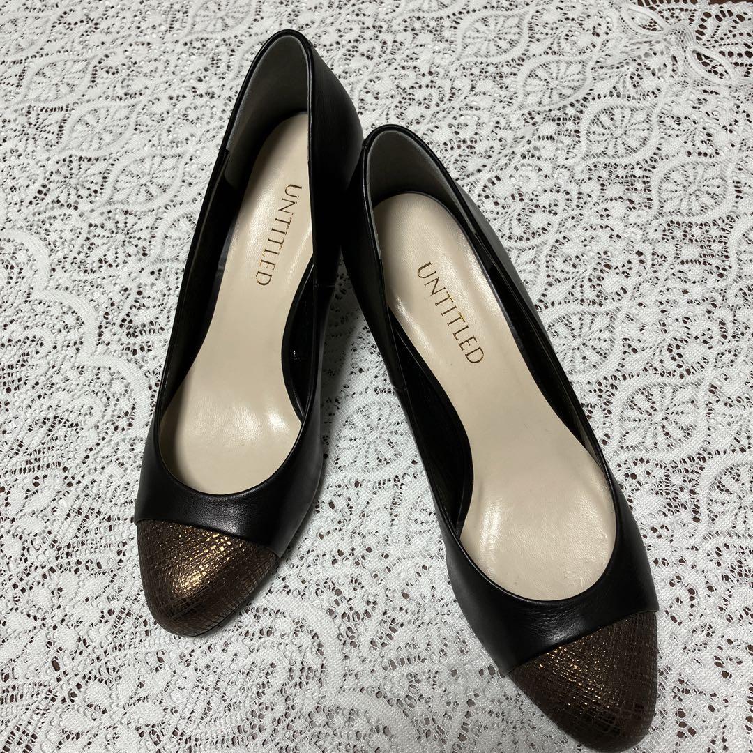 『新品、未使用』UNTITLED アンタイトル　つま先ゴールド　上品