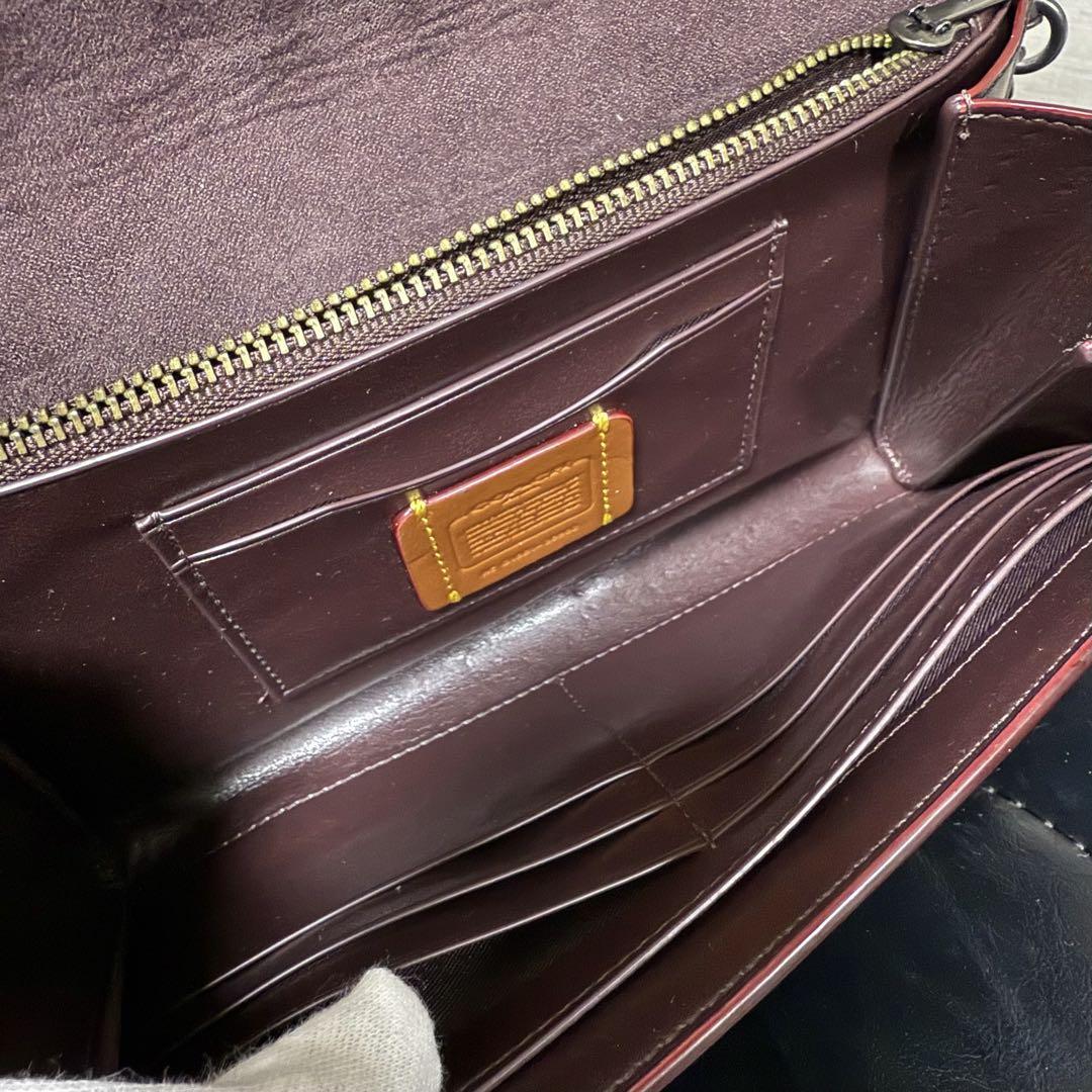 大学生協 割引 お値下げ】coach バッグ レザー 黒 チェーンウォレット コーチ バッグ