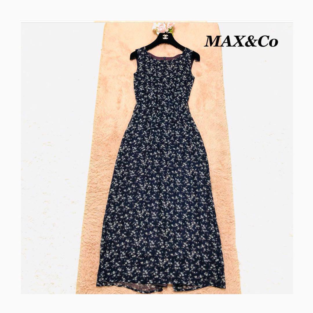 ☘️MAX&CO.マックスアンドコー小花柄ワンピース　ノースリーブ　ロング 40