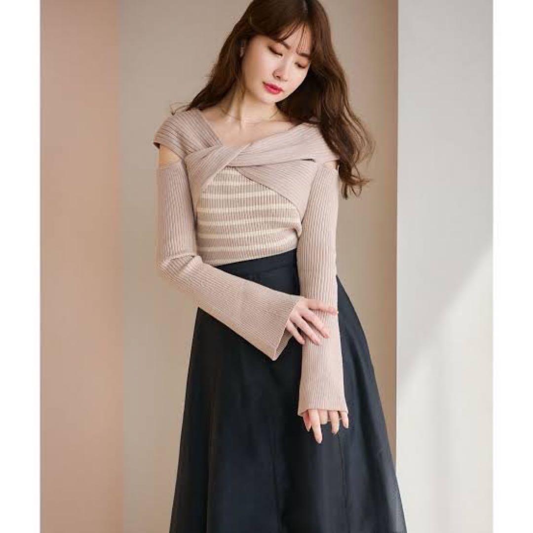 ハーリップトゥ M Open Sleeve Knit Top ecruM Herlipto