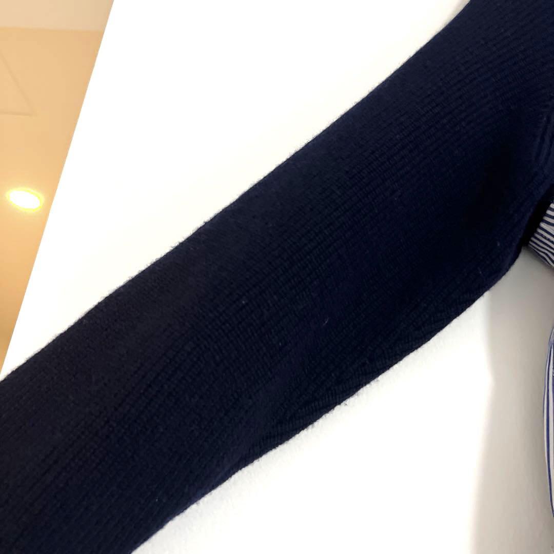 sacai サカイ ニットドッキングワンピース 1 ブルー ストライプ