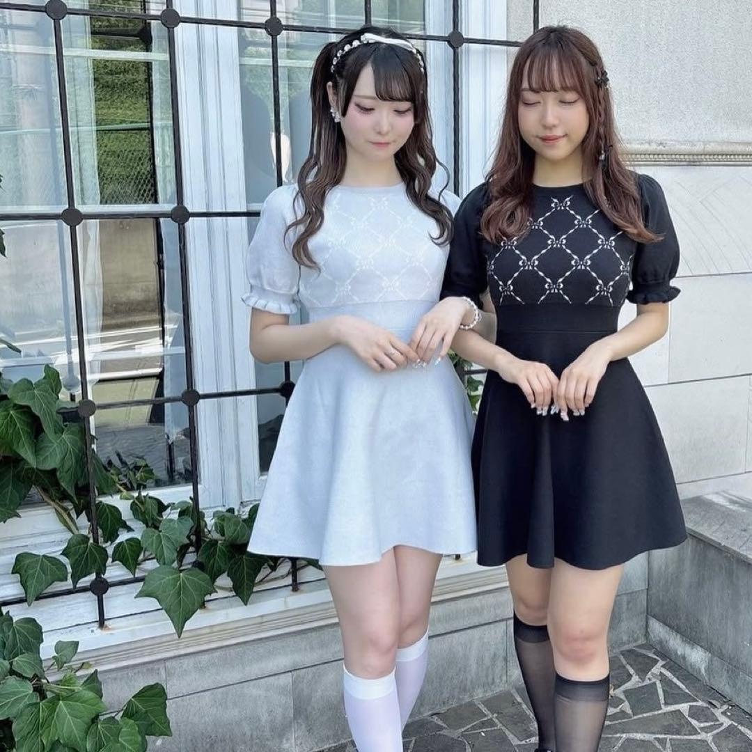 evelyn リボンニットOP