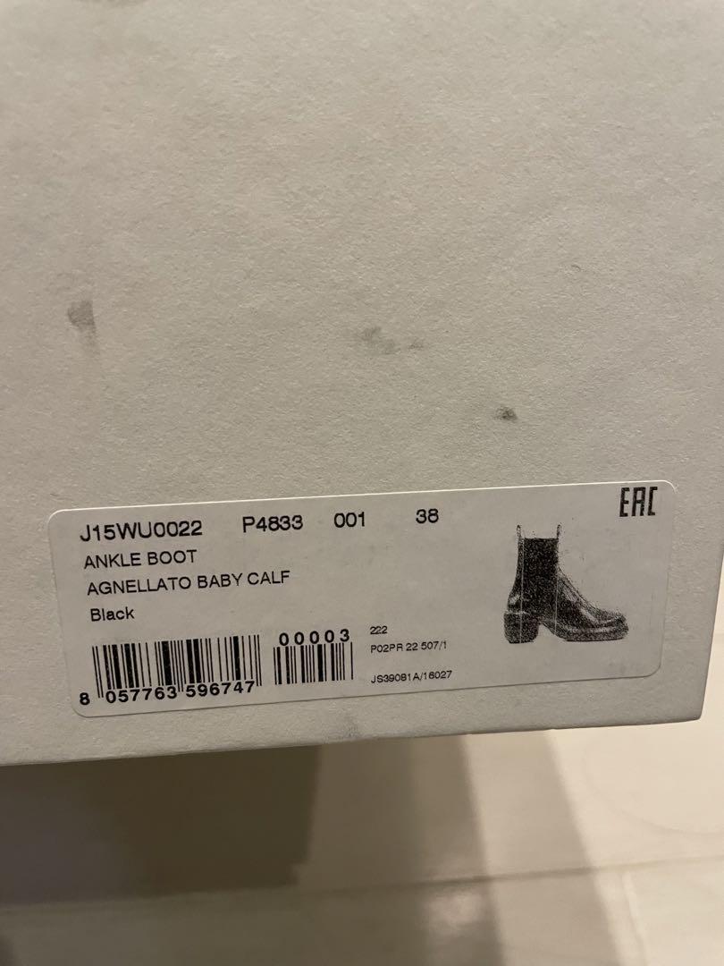 Jil Sander レザー ブロックヒール アンクルブーツ