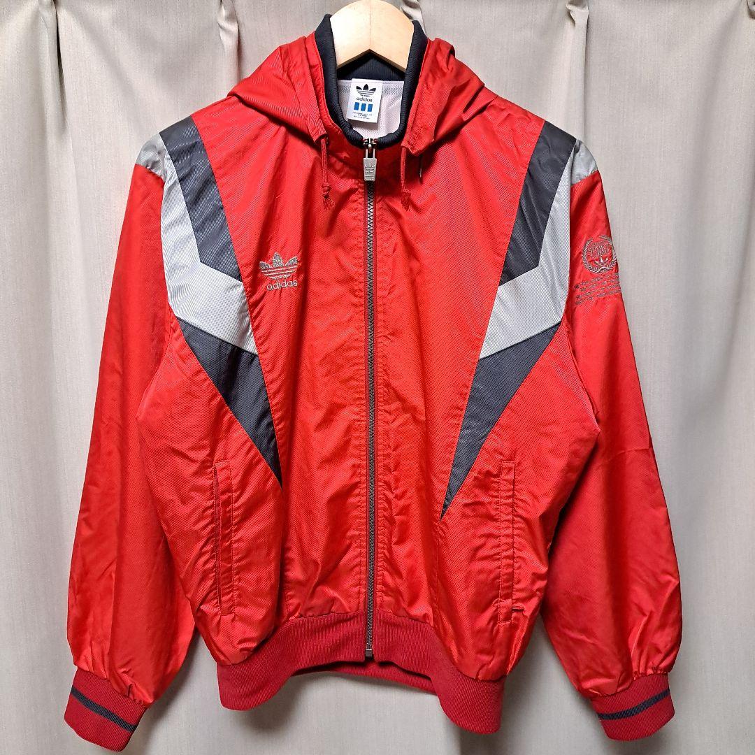90s ビンテージ アディダス デサント製 ナイロンジャージ フード着脱可能