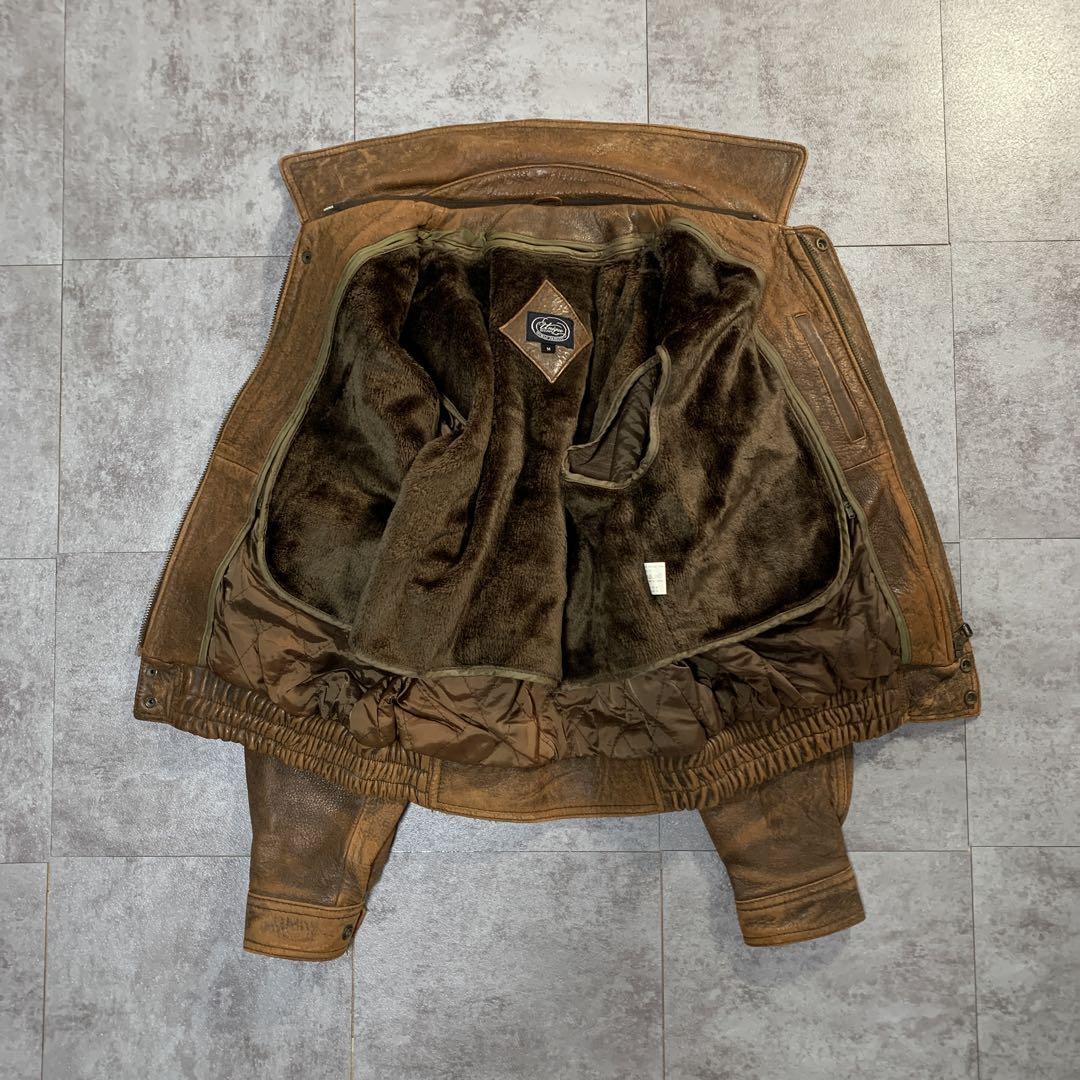ジャケット・アウター 80s Vtg A-2 real leather bomber jacket R