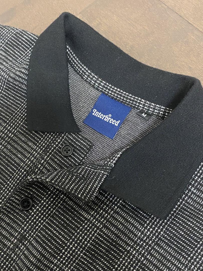 完売品　interbreed 90sデザインチェックポロシャツ ブラック