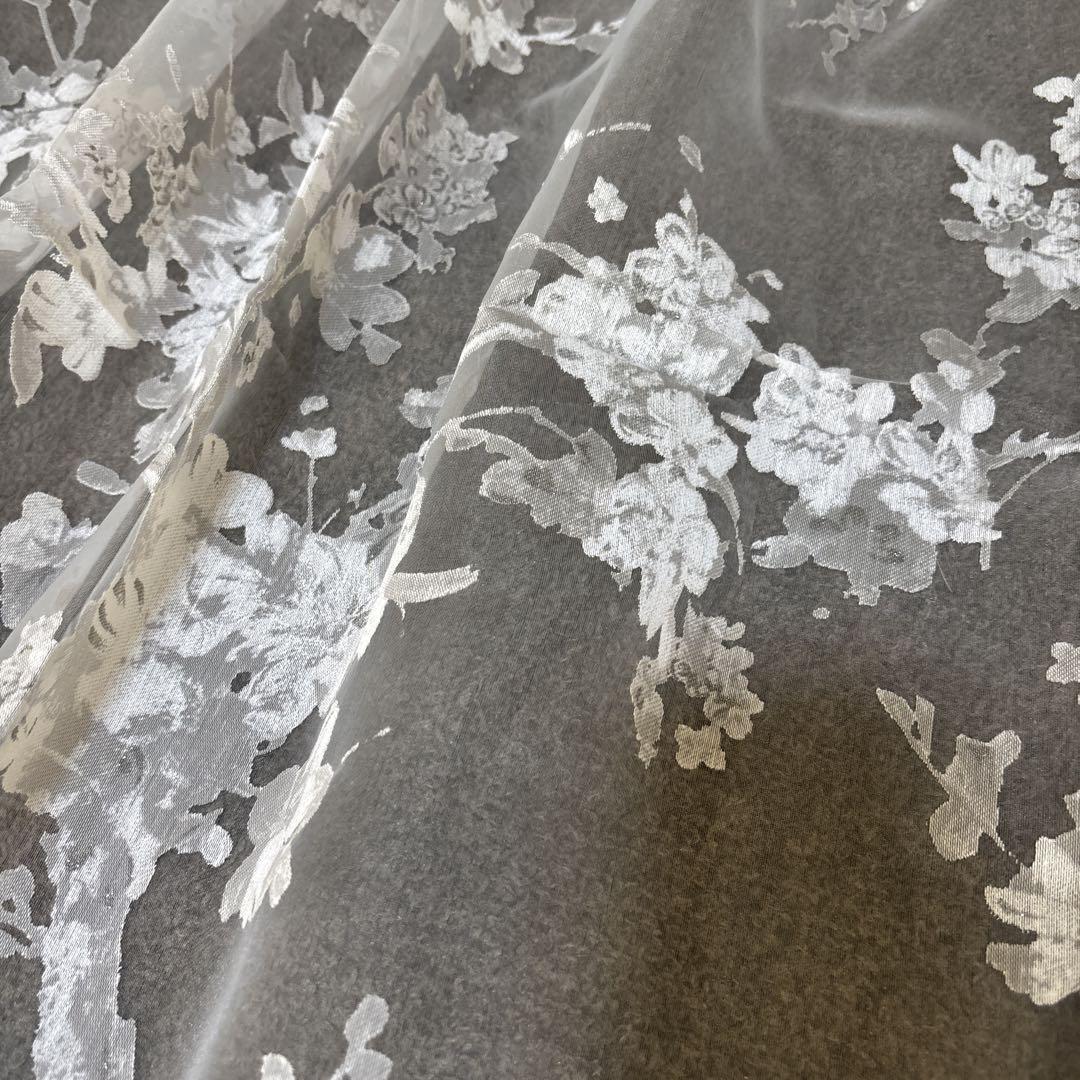 ⑧高級感花模様レース カフェカーテン ハンドメイド 目隠し