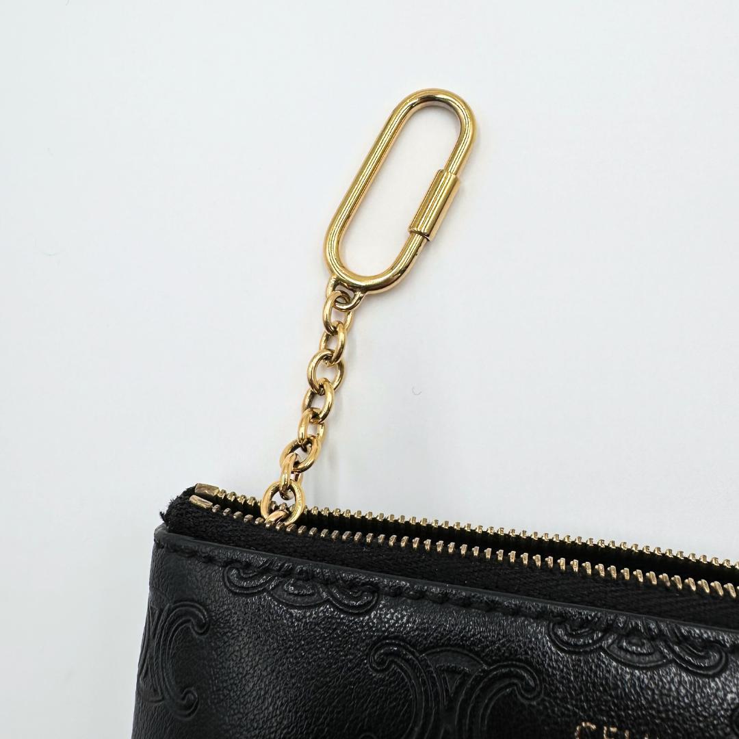 【美品】Celine トリオンフ エンボス ロゴ コインケース マカダム