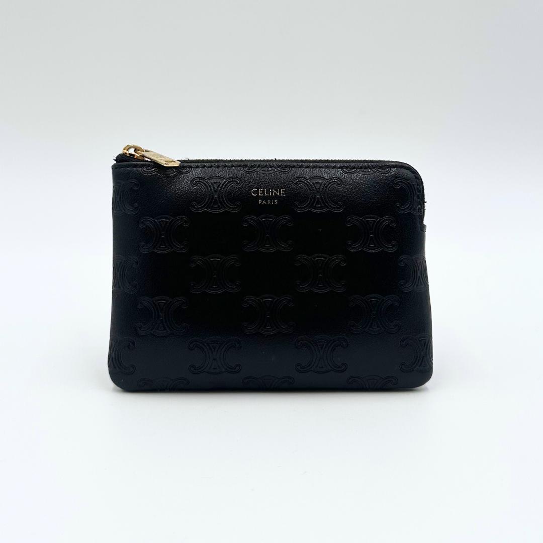 【美品】Celine トリオンフ エンボス ロゴ コインケース マカダム