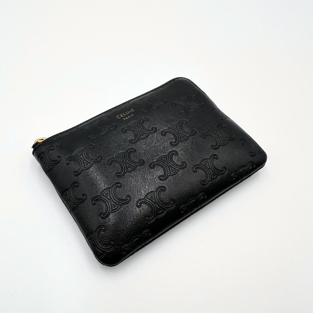 【美品】Celine トリオンフ エンボス ロゴ コインケース マカダム
