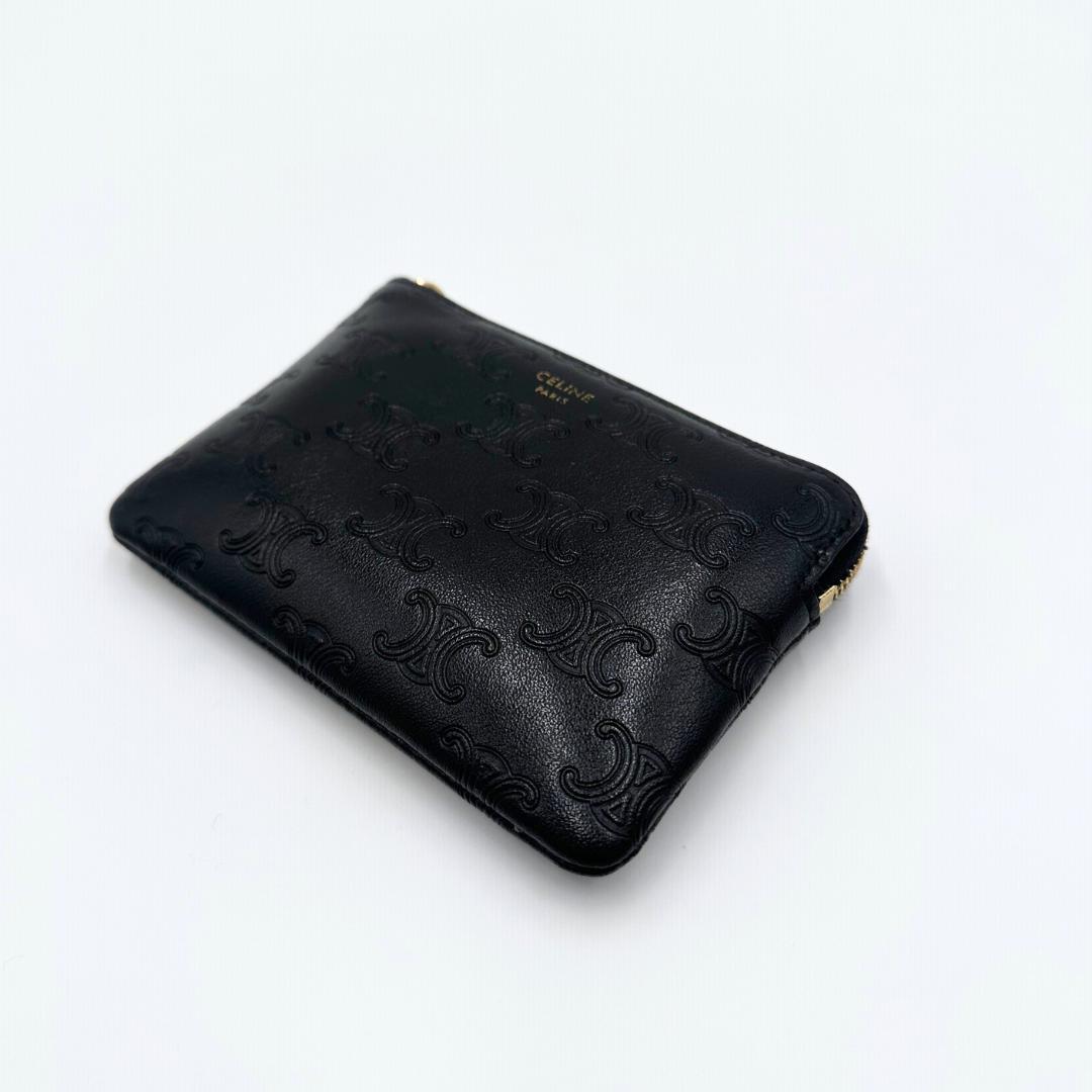 【美品】Celine トリオンフ エンボス ロゴ コインケース マカダム