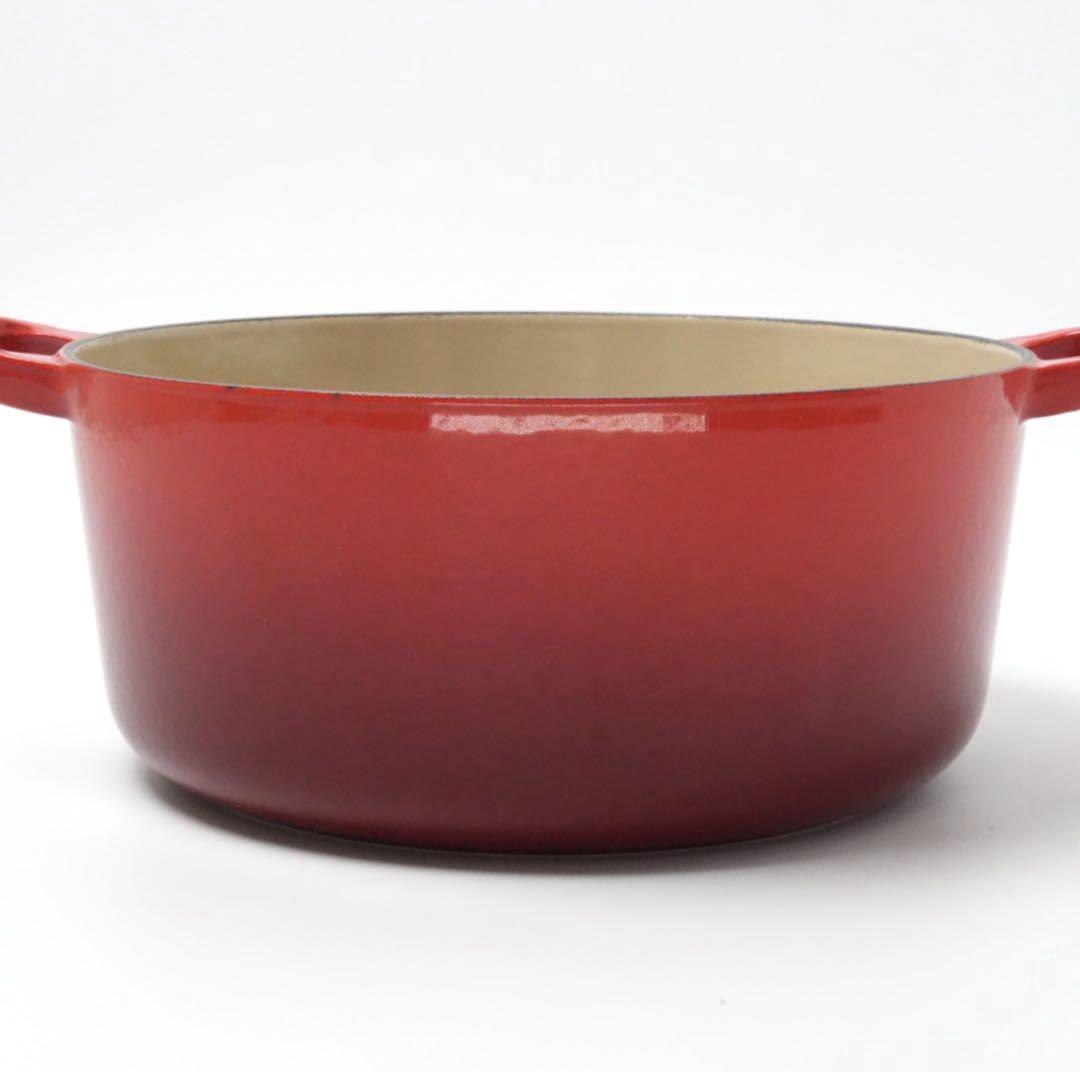 【美品】LE CREUSET　ココット ロンド チェリーレッド　22cm