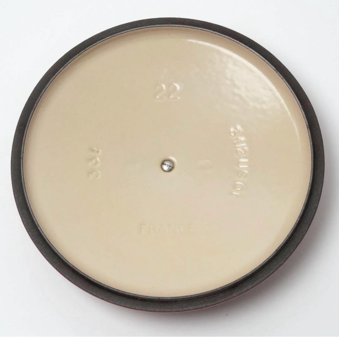 【美品】LE CREUSET　ココット ロンド チェリーレッド　22cm