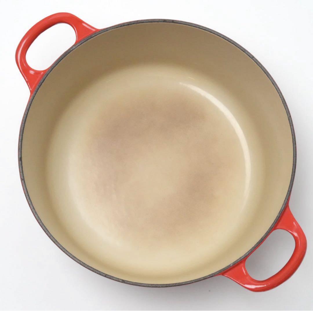 【美品】LE CREUSET　ココット ロンド チェリーレッド　22cm
