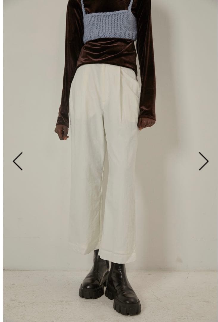 ナイロンタッサーストレートパンツ / WHITE 38