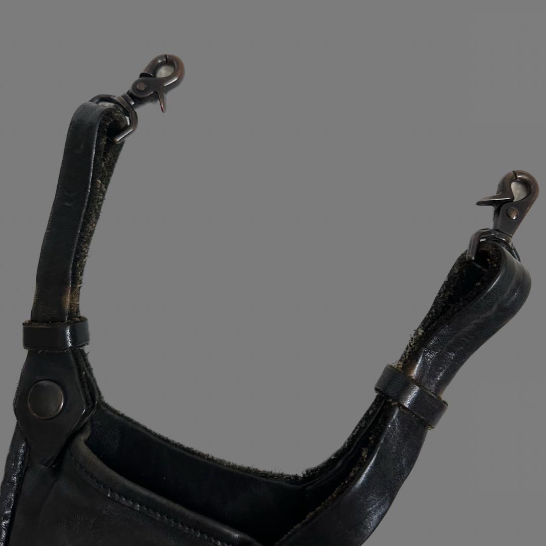 全国どこでも送料無料イサムカタヤマ バックラッシュ 牛革 ダブルショルダー 黒 ウエストホルダー