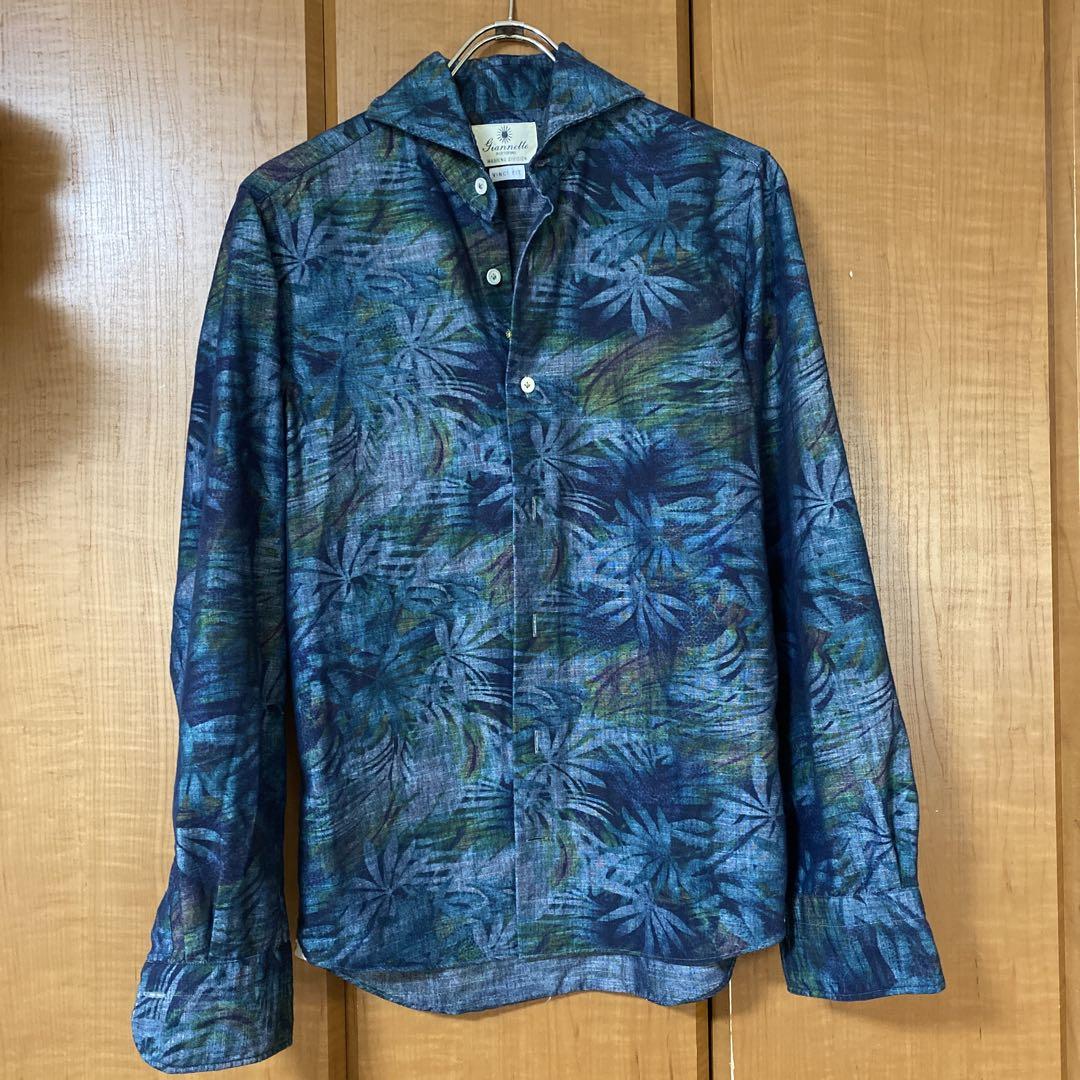 美品　ジャンネット　イタリア製　総柄シャツ