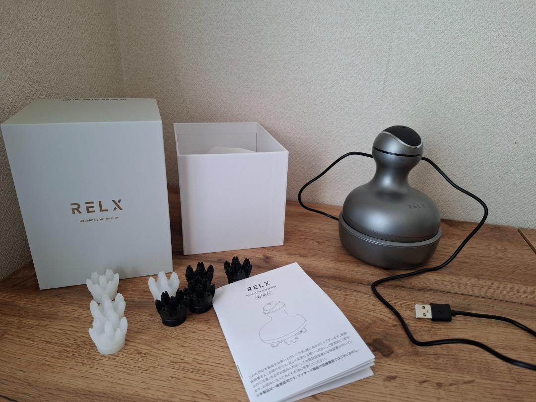 試し使用のみ★RELXリラクス防水フェイス&ヘッドスパマッサージャー★ブラック