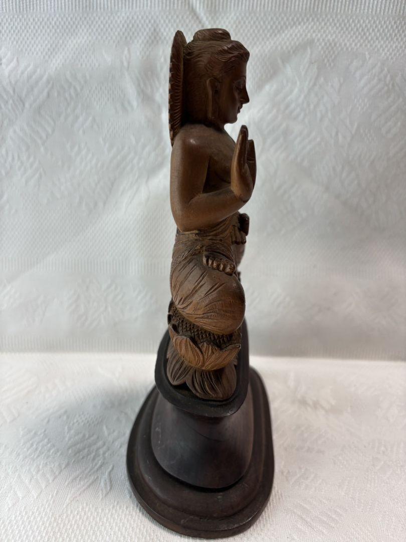 【朱さま専用】木彫りの釈迦如来像 約20cm+木彫りの釈迦如来像 約21cm