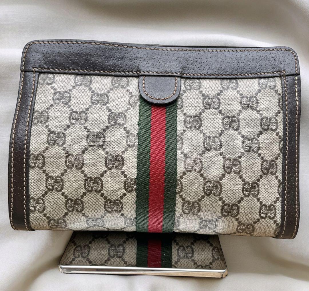 GUCCI クラッチバッグ セカンドバッグ シェリーライン GG レザー PVC