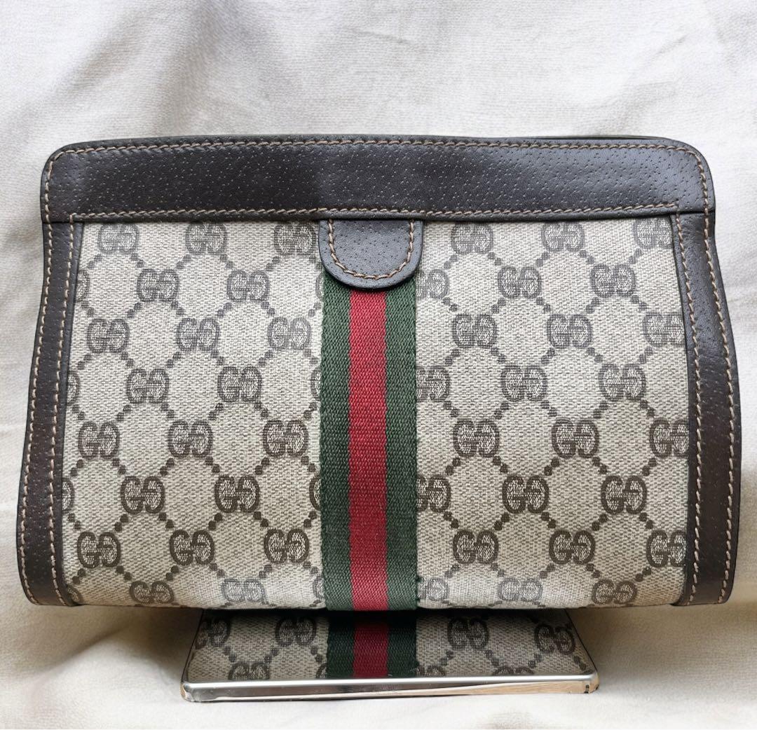 GUCCI クラッチバッグ セカンドバッグ シェリーライン GG レザー PVC