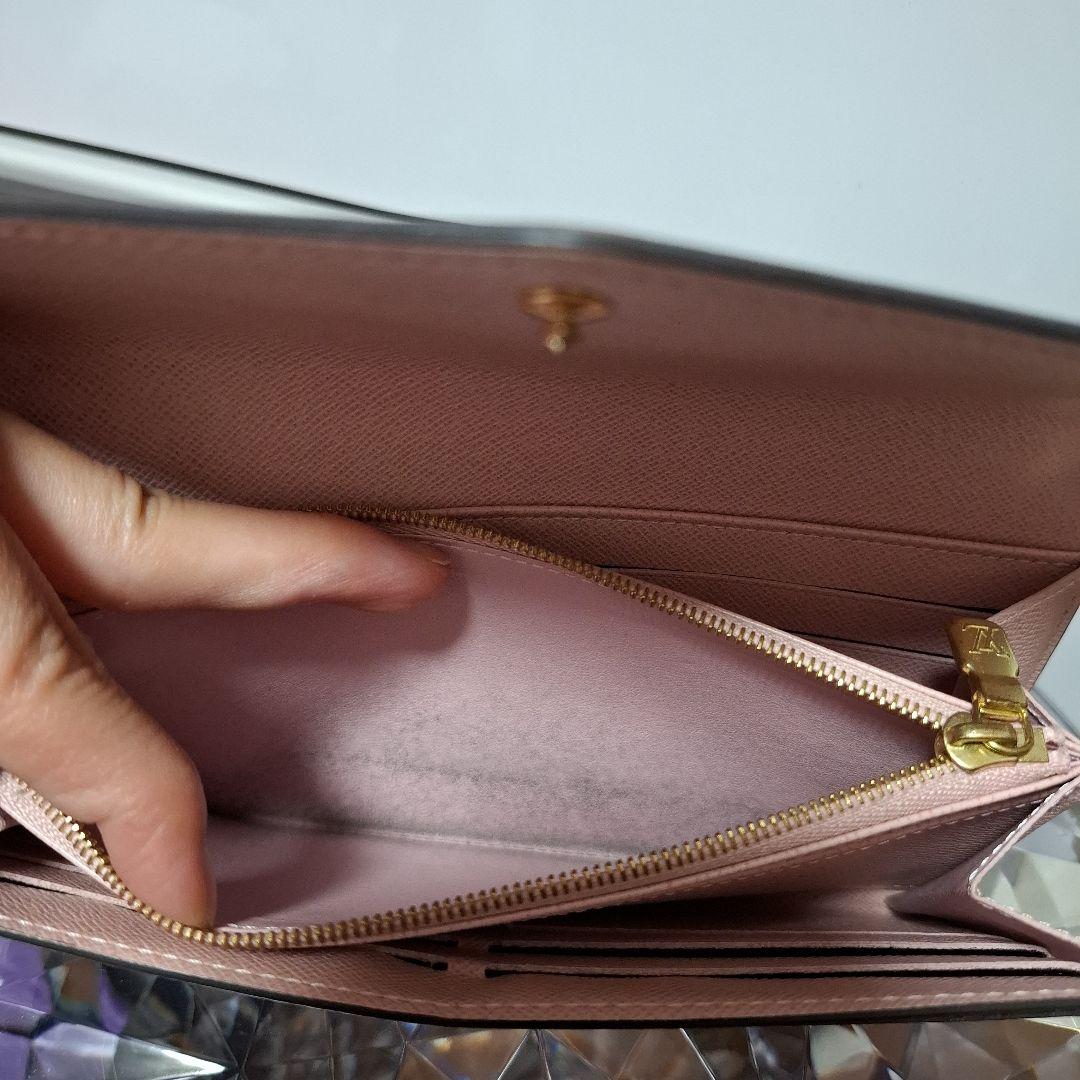 正規品・美品　Louis Vuitton ダミエ長財布　ピンク