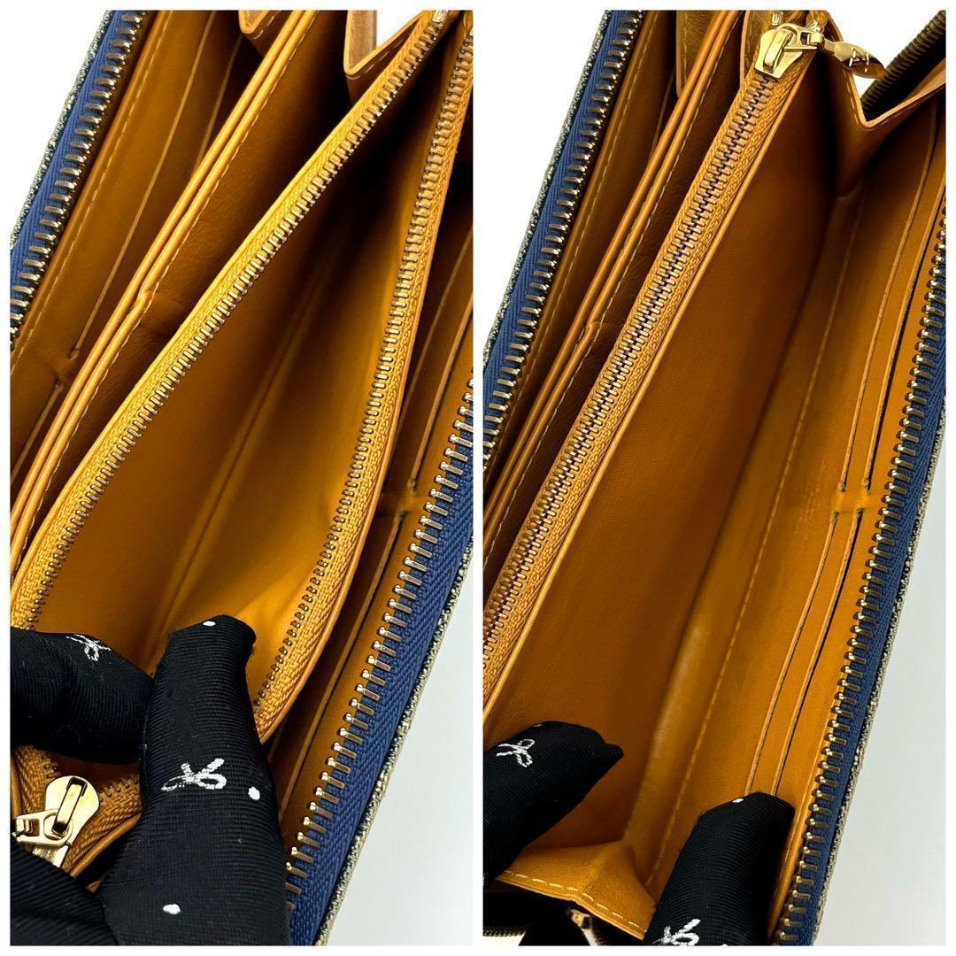 ルイヴィトン 財布 モノグラム デニム ジッピーウォレット ブルー M95341