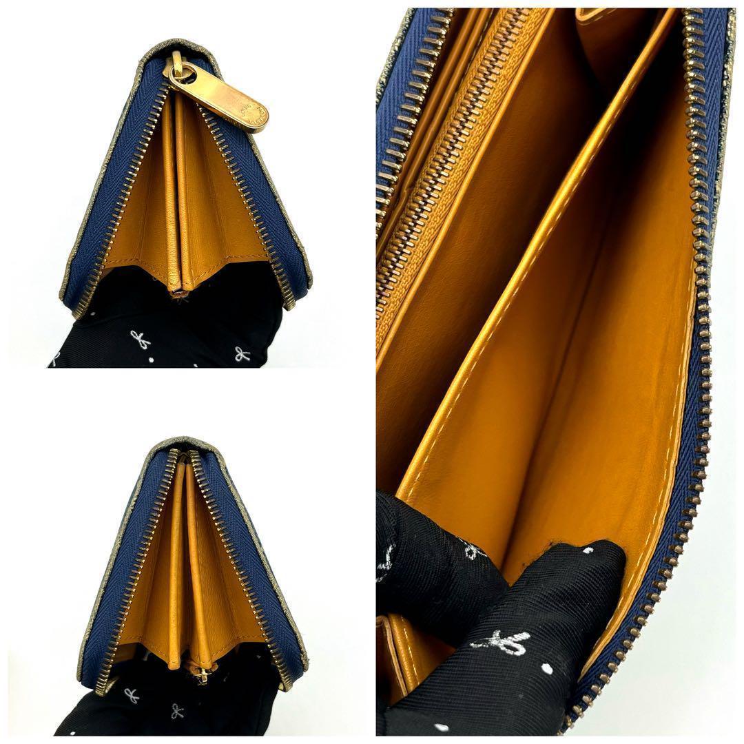 ルイヴィトン 財布 モノグラム デニム ジッピーウォレット ブルー M95341