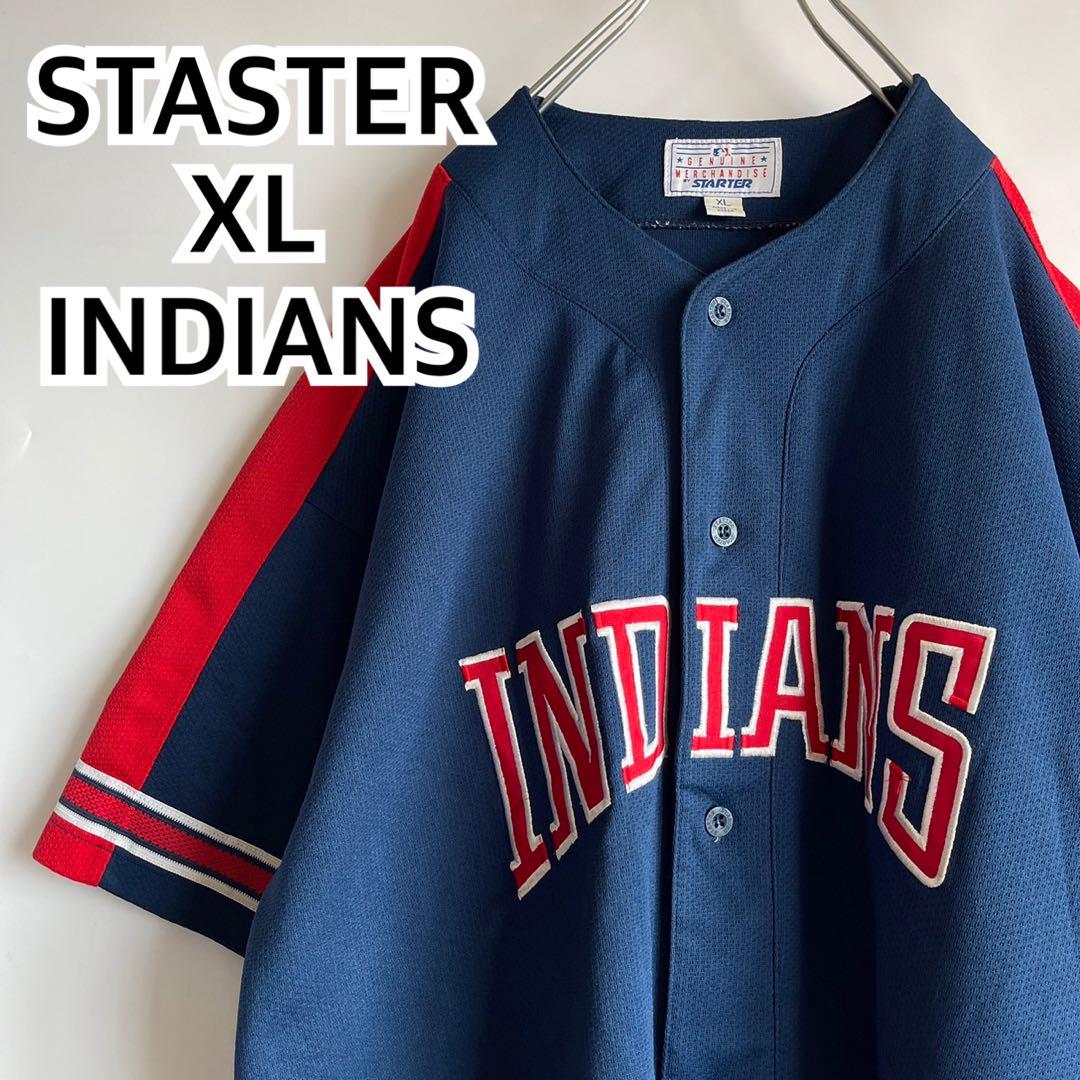 90s スターター MLB インディアンス 人気 ベースボールシャツ XLサイズ