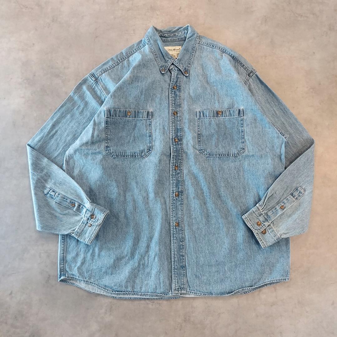 エディーバウアー デニムシャツ 古着 90s ブルー XL 青 14474