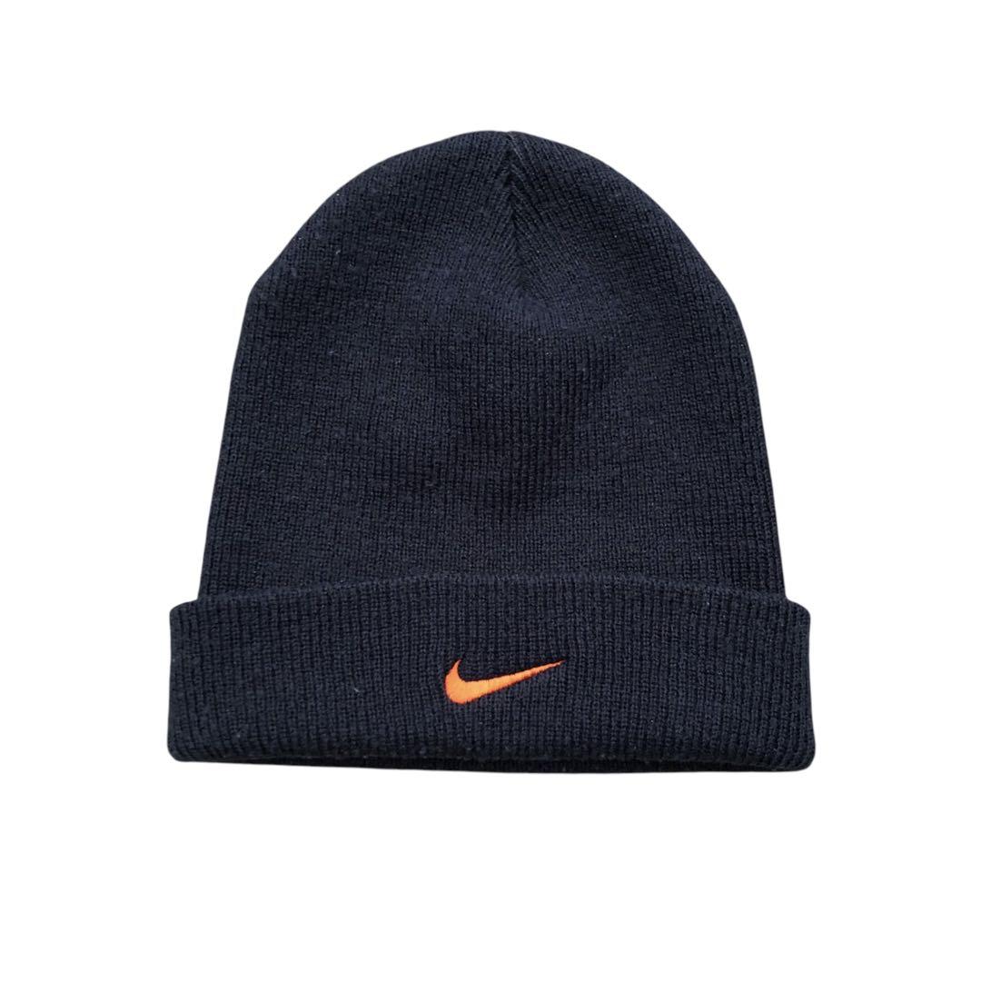 【00's】NIKE ビーニー　ニット帽　刺繍ロゴ　古着　vintage Y2K