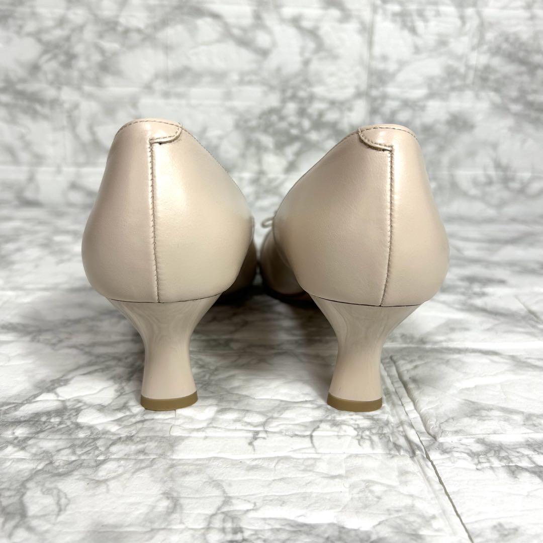 未使用✨ヒミコ 卑弥呼 【撥水レザー】リボンデザインパンプス ピンク