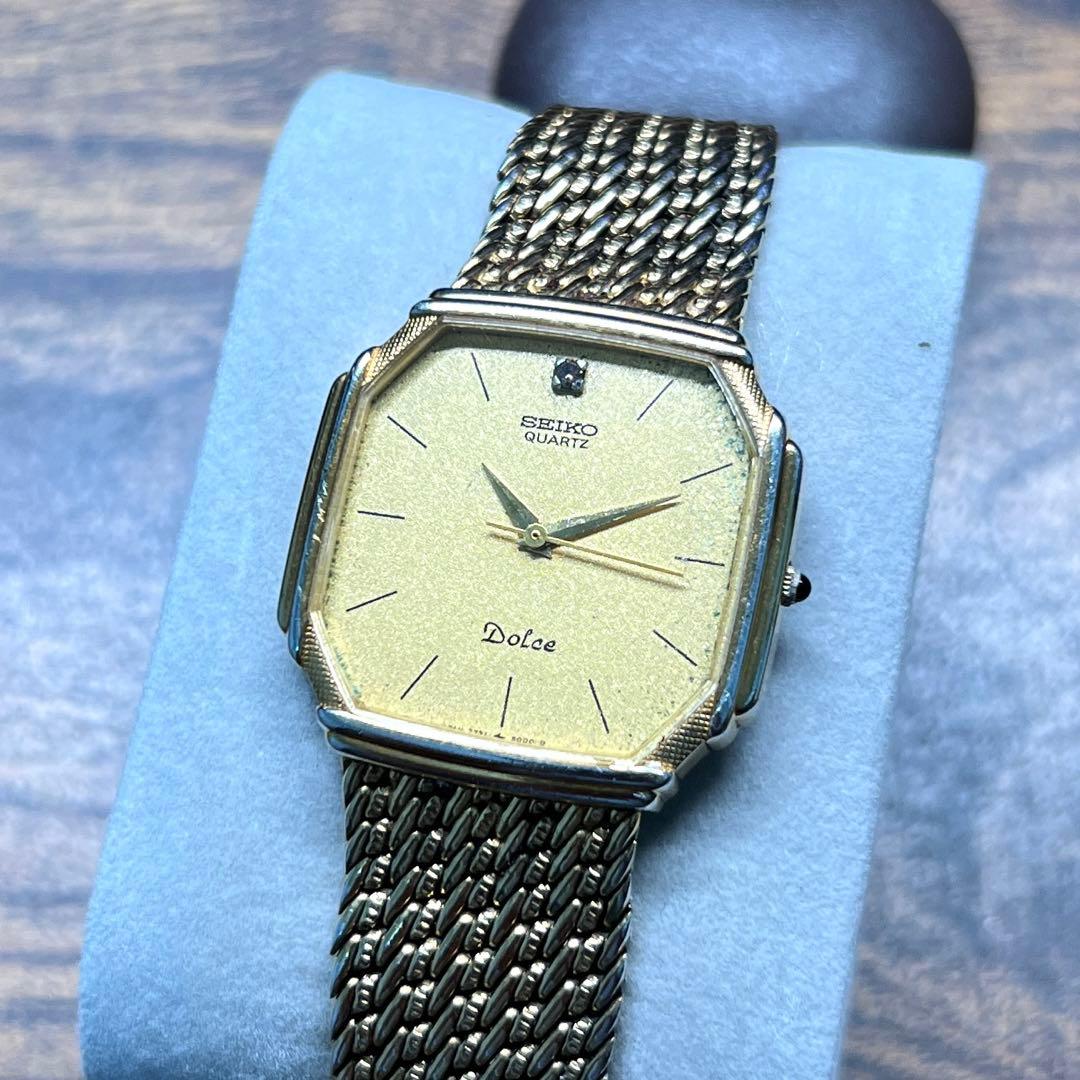 リアル SEIKO 1Pダイヤ ヴィンテージ ドルチェ Dolce セイコー 腕時計