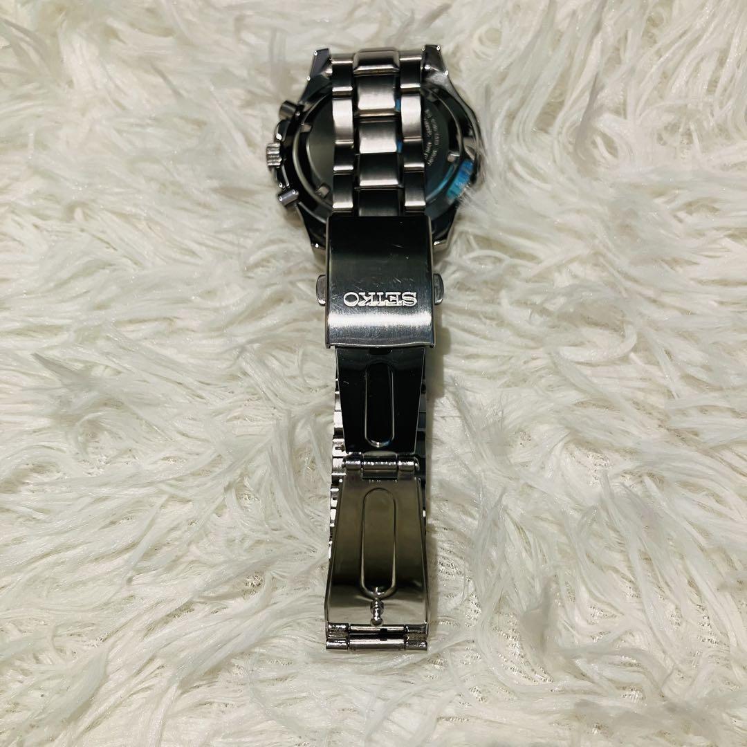 SEIKO 6T63-00G0 クロノグラフ 100m時計　腕時計 ネイビー