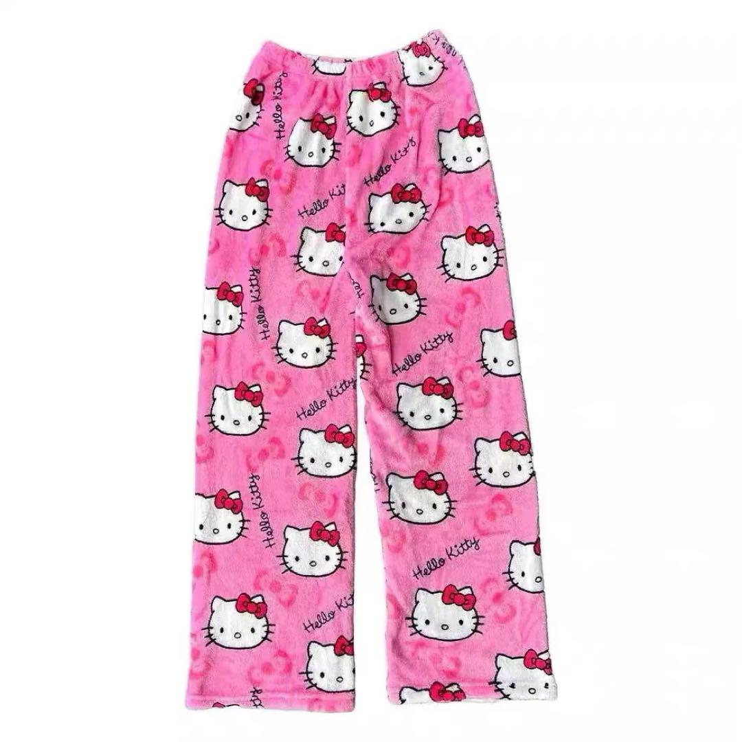 最安値❣️ハローキティ フリース パジャマパンツ キティちゃんズボン　XXL