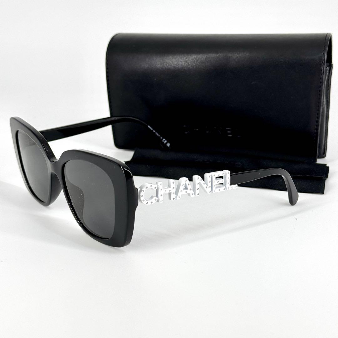 美品 CHANEL サングラス 5422-B-A ロゴ ココマーク ブラック
