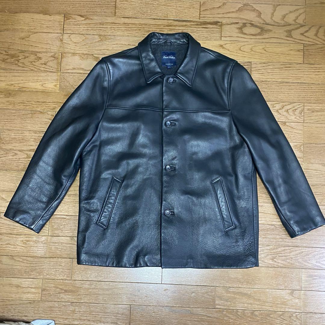 【美品】 BROOKS BROTHERS レザー カーコート ダークブラウン L 美品】 BROOKS BROTHERS レザー カーコート ダークブラウン L
