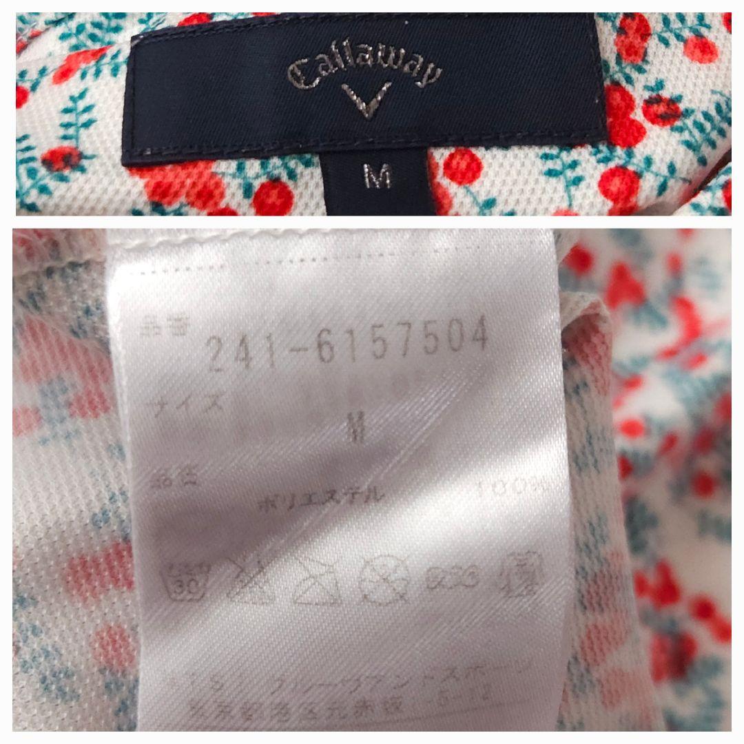 Callaway 半袖ポロシャツ 小花柄 L~XLサイズ相当 ゴルフ 極美品