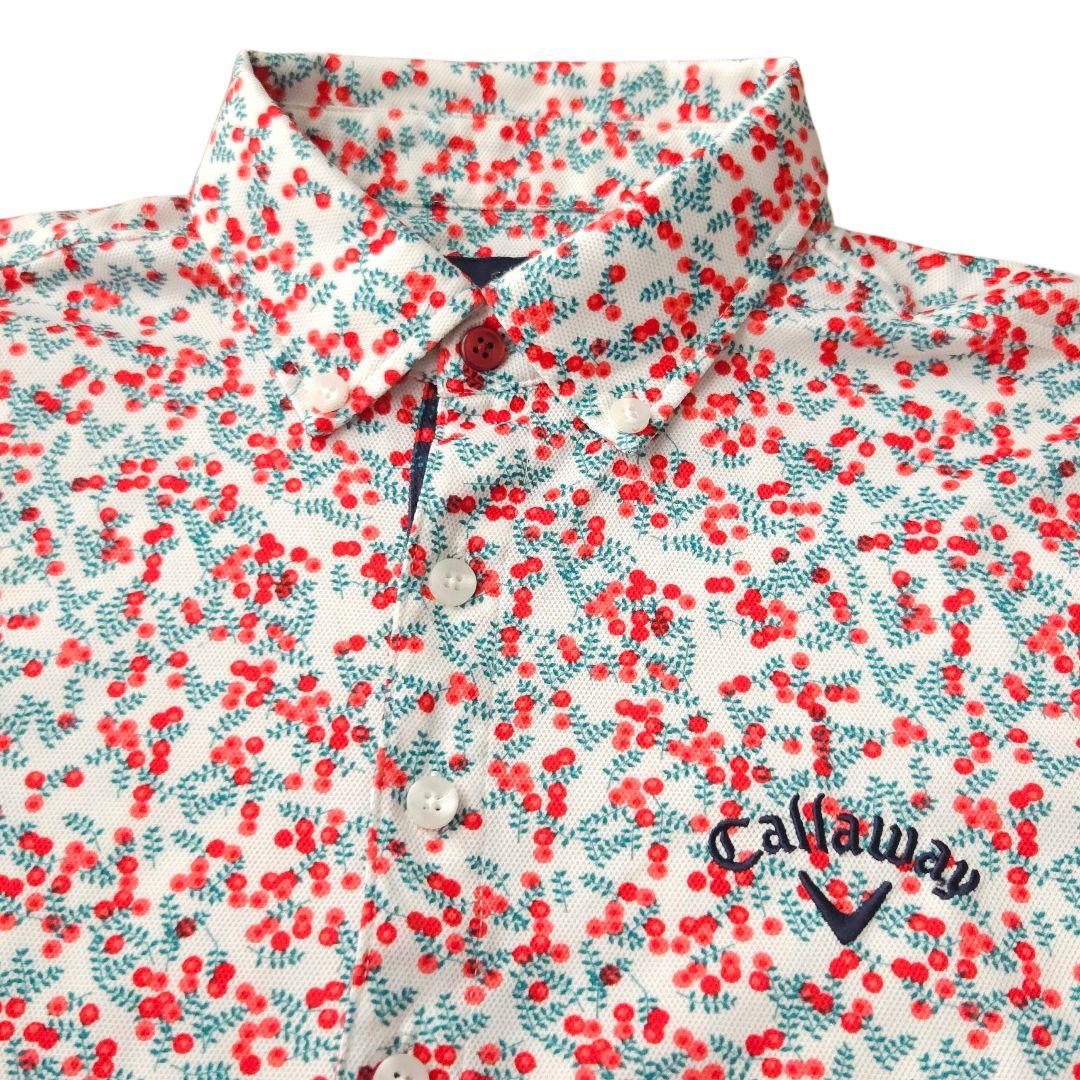 Callaway 半袖ポロシャツ 小花柄 L~XLサイズ相当 ゴルフ 極美品