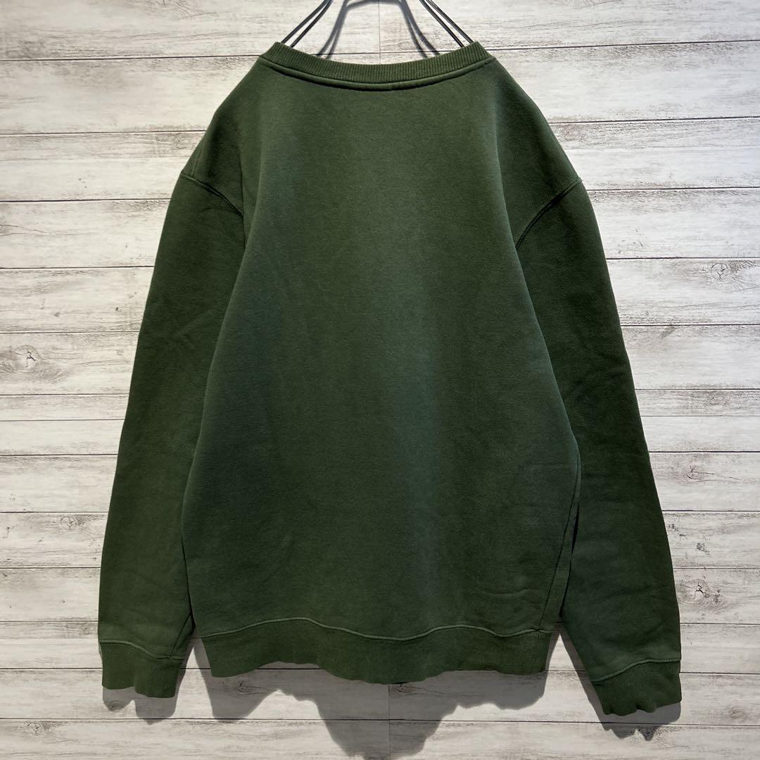 極美品 M】ステューシー 刺繍 タブロゴ トリコロール ニット 緑