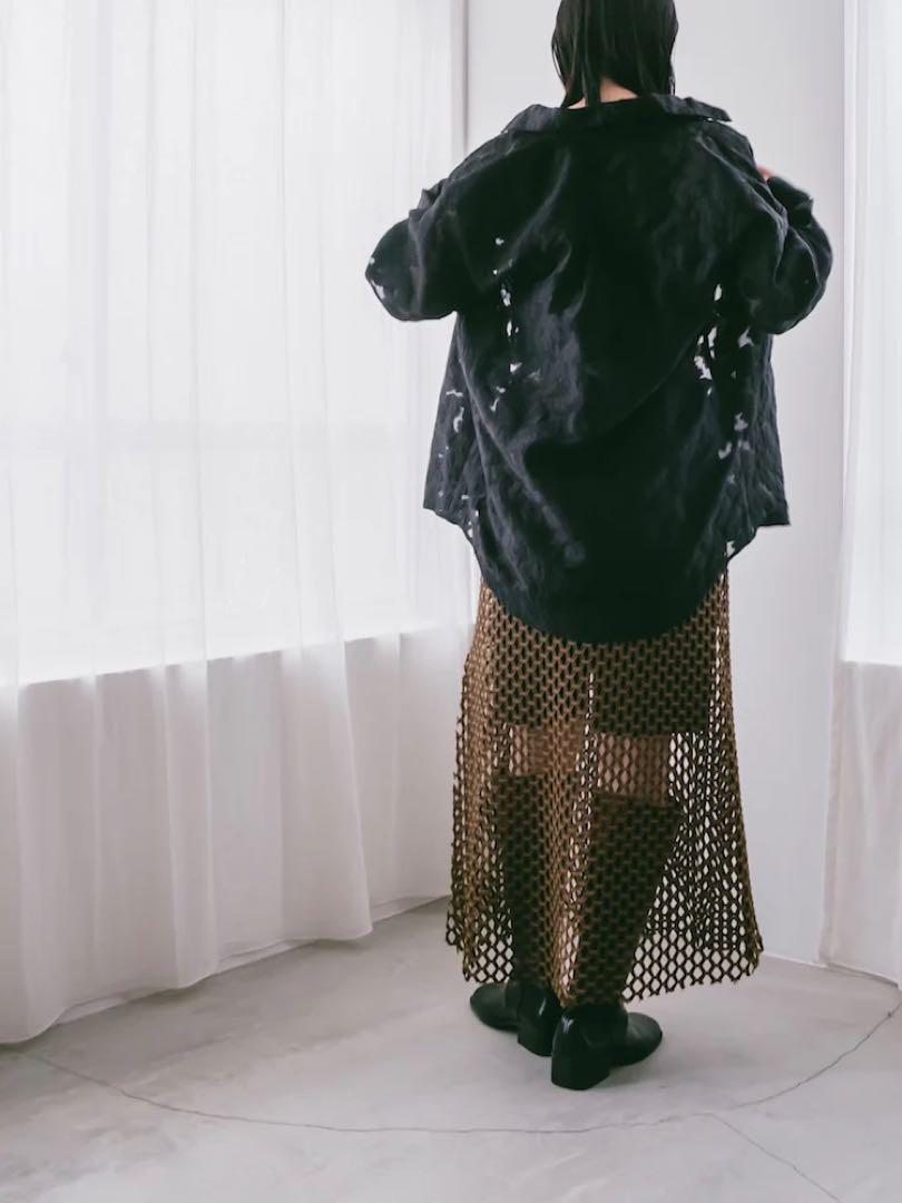 【最終値下】sahara Embroidery Sheer Shirt ブラック Embroidery Sheer Shirt – MARTE